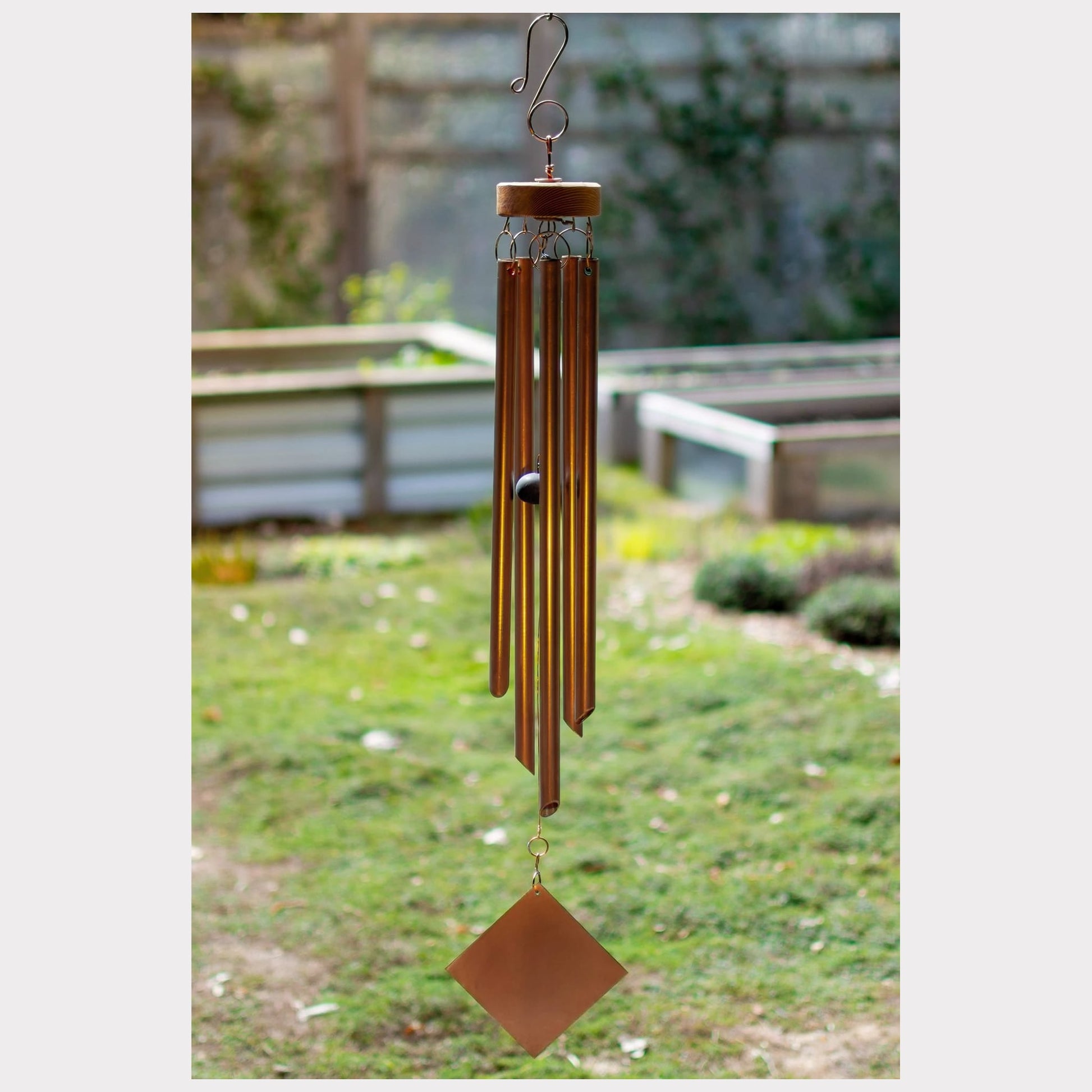 Handcrafted copper wind chime.