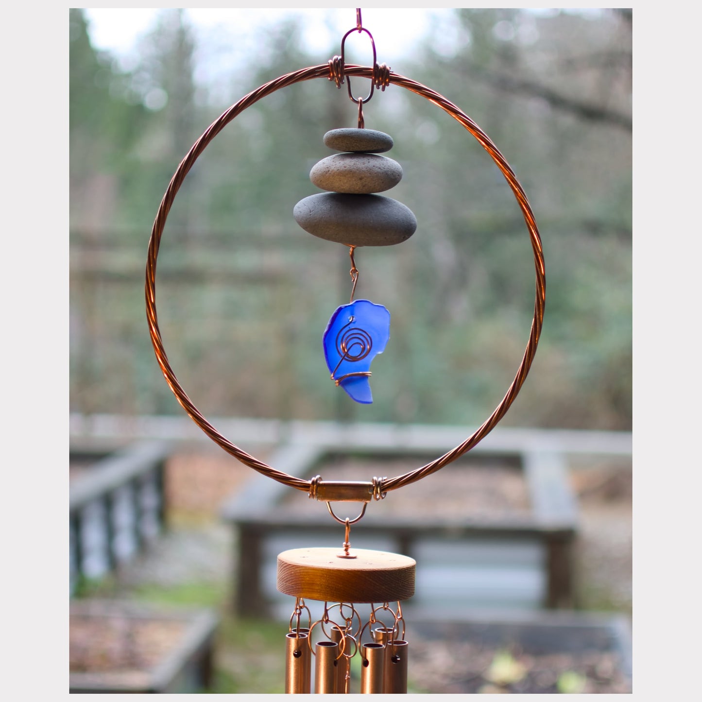 detail, large copper wind chime