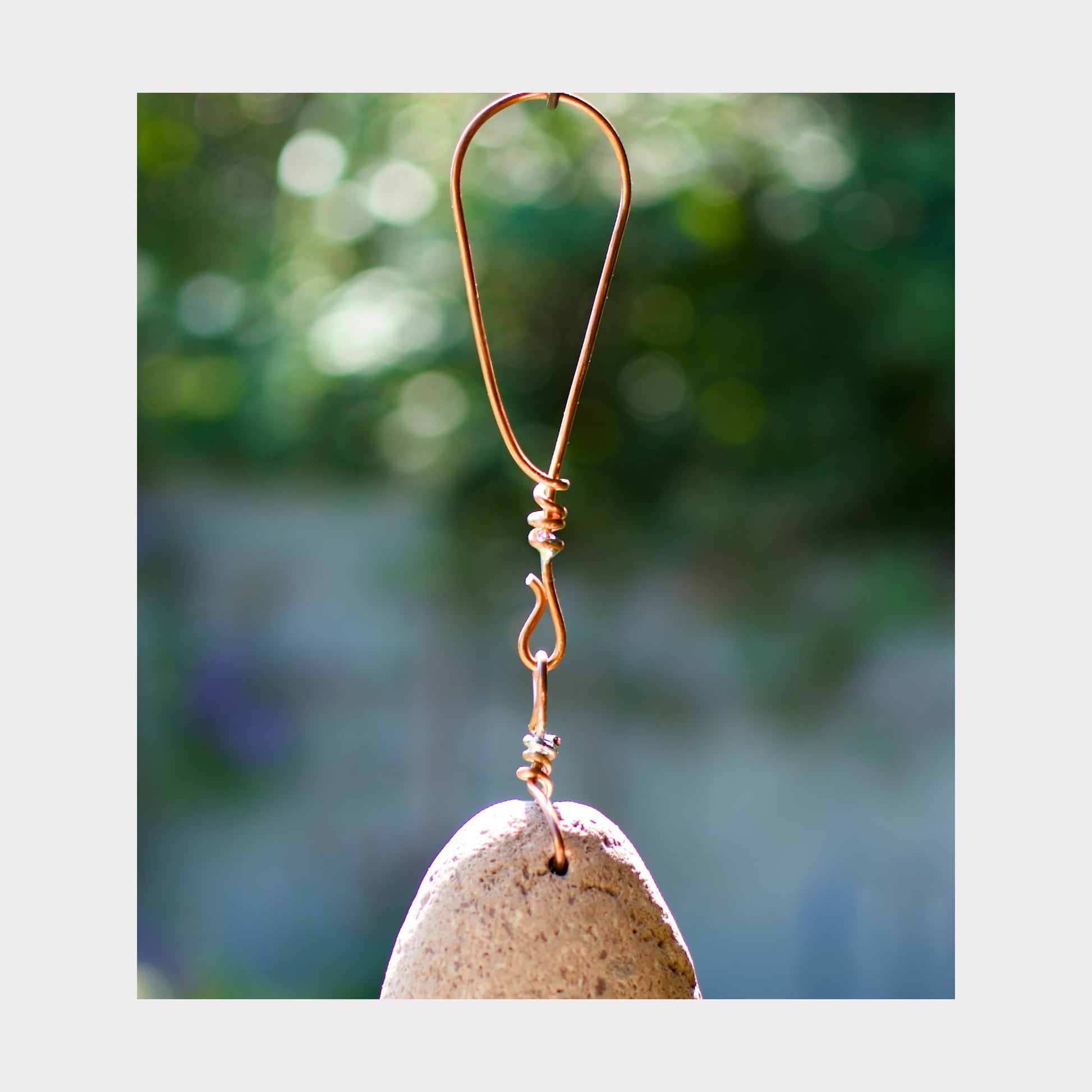 copper hanging loop for a wind chime, handcrafted