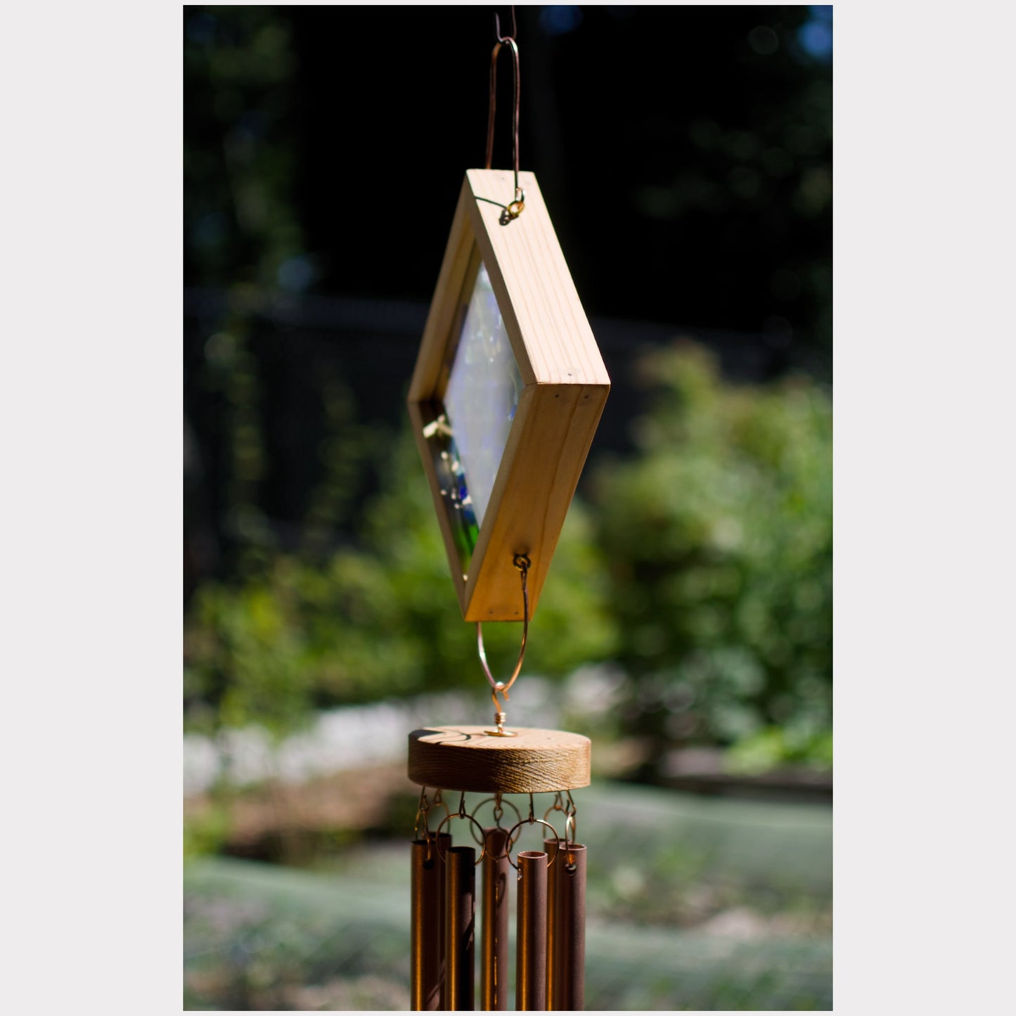 Side view, kaleidoscope wind chime.