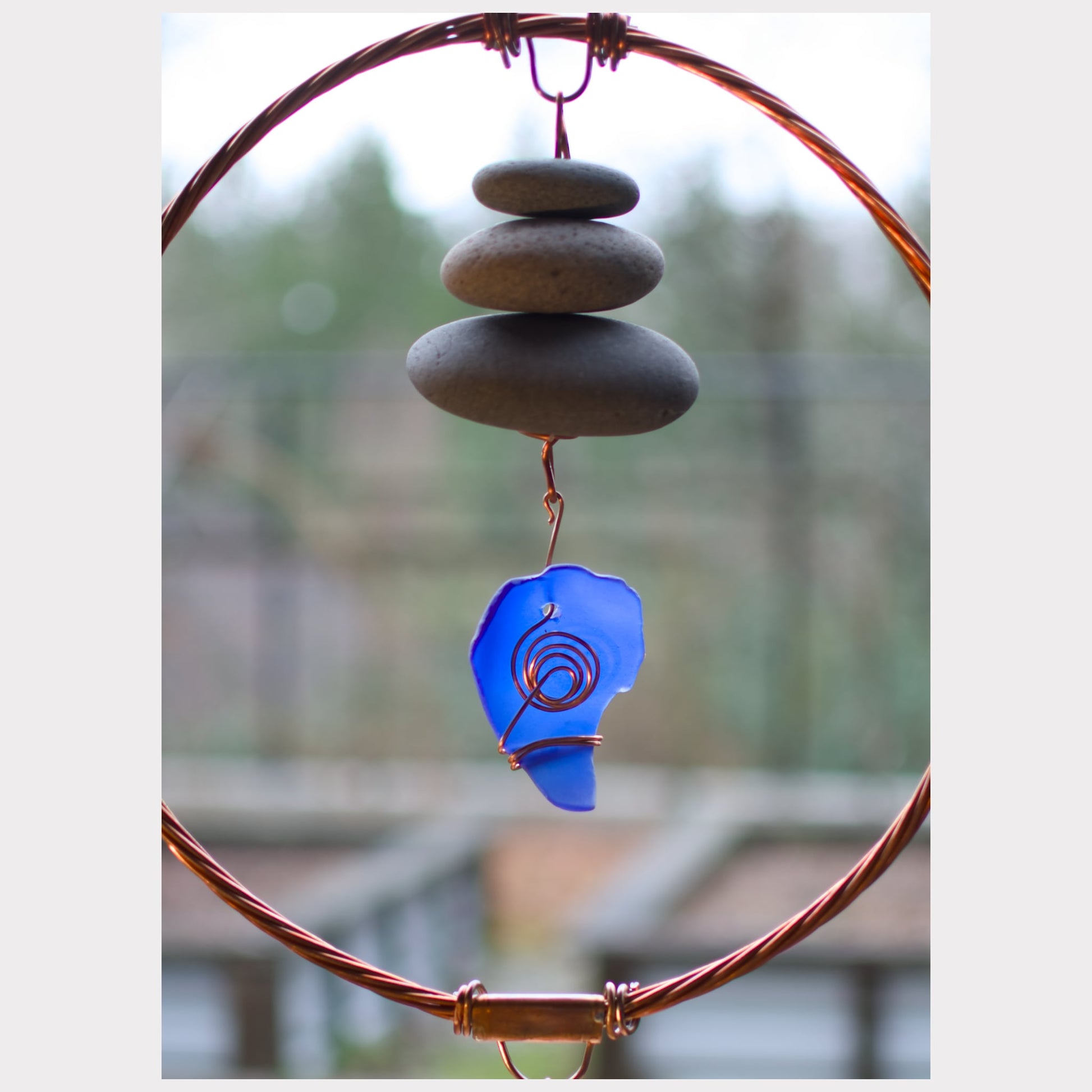 zoom detail, copper wind chime