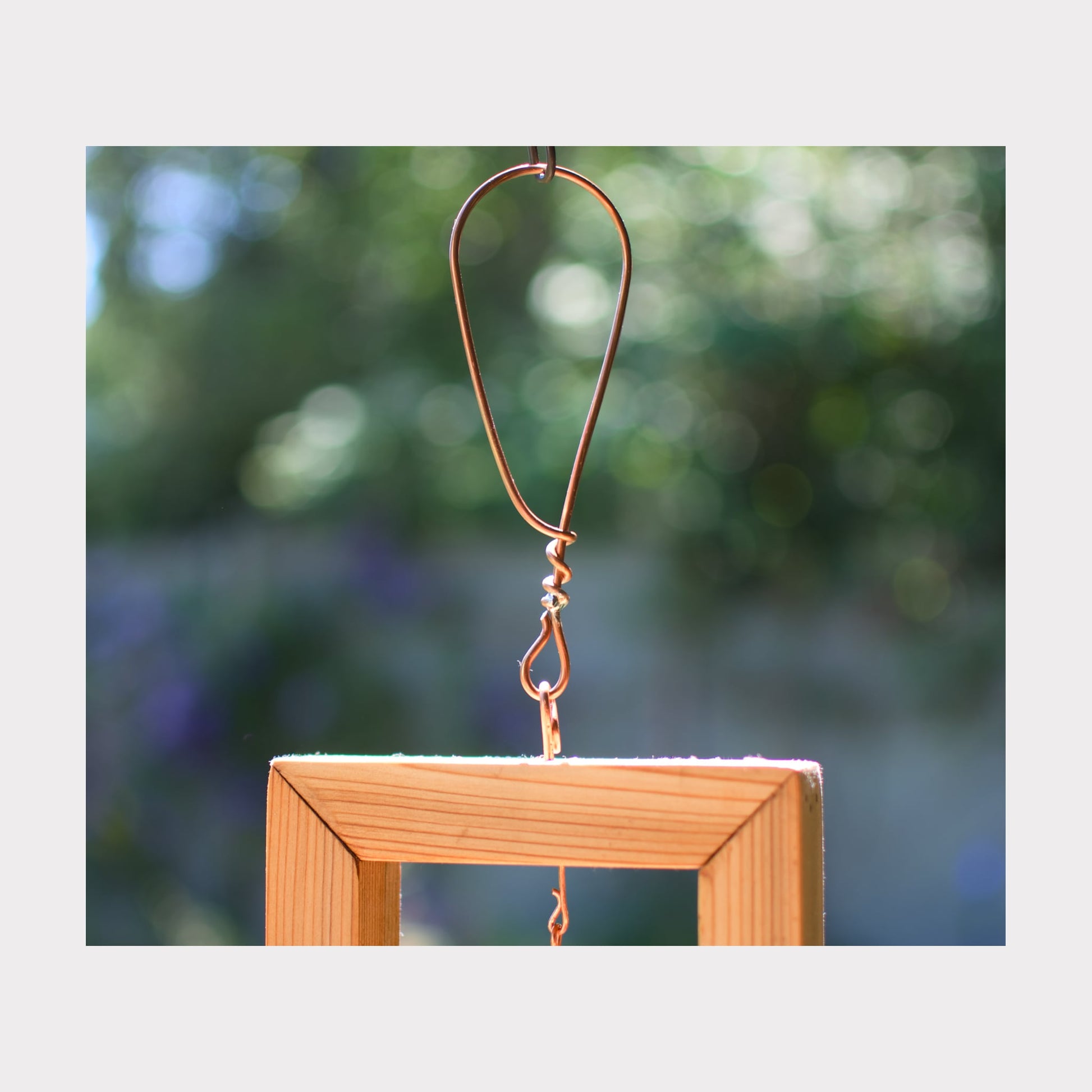 handmade copper hanging loop for a wind chime