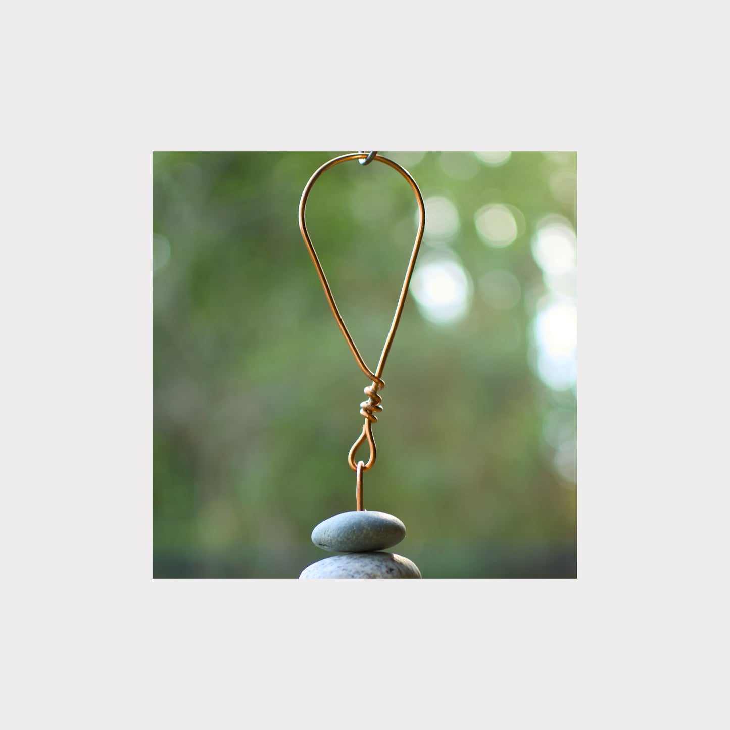 handmade copper hanging loop for a large wind chime