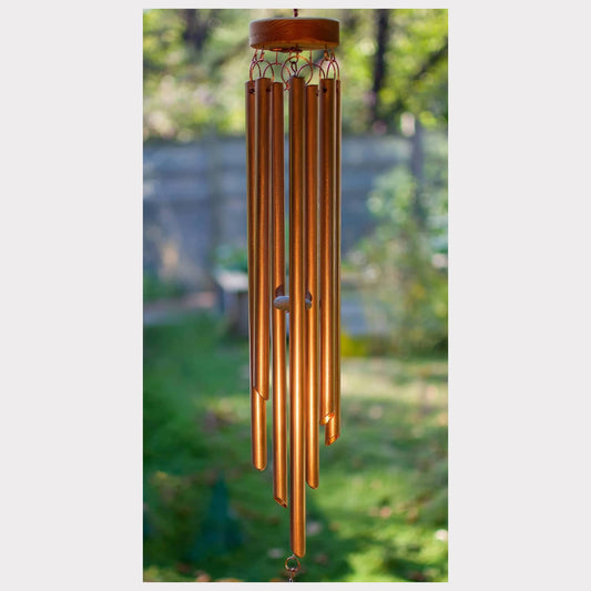handmade copper wind chime with seven chimes