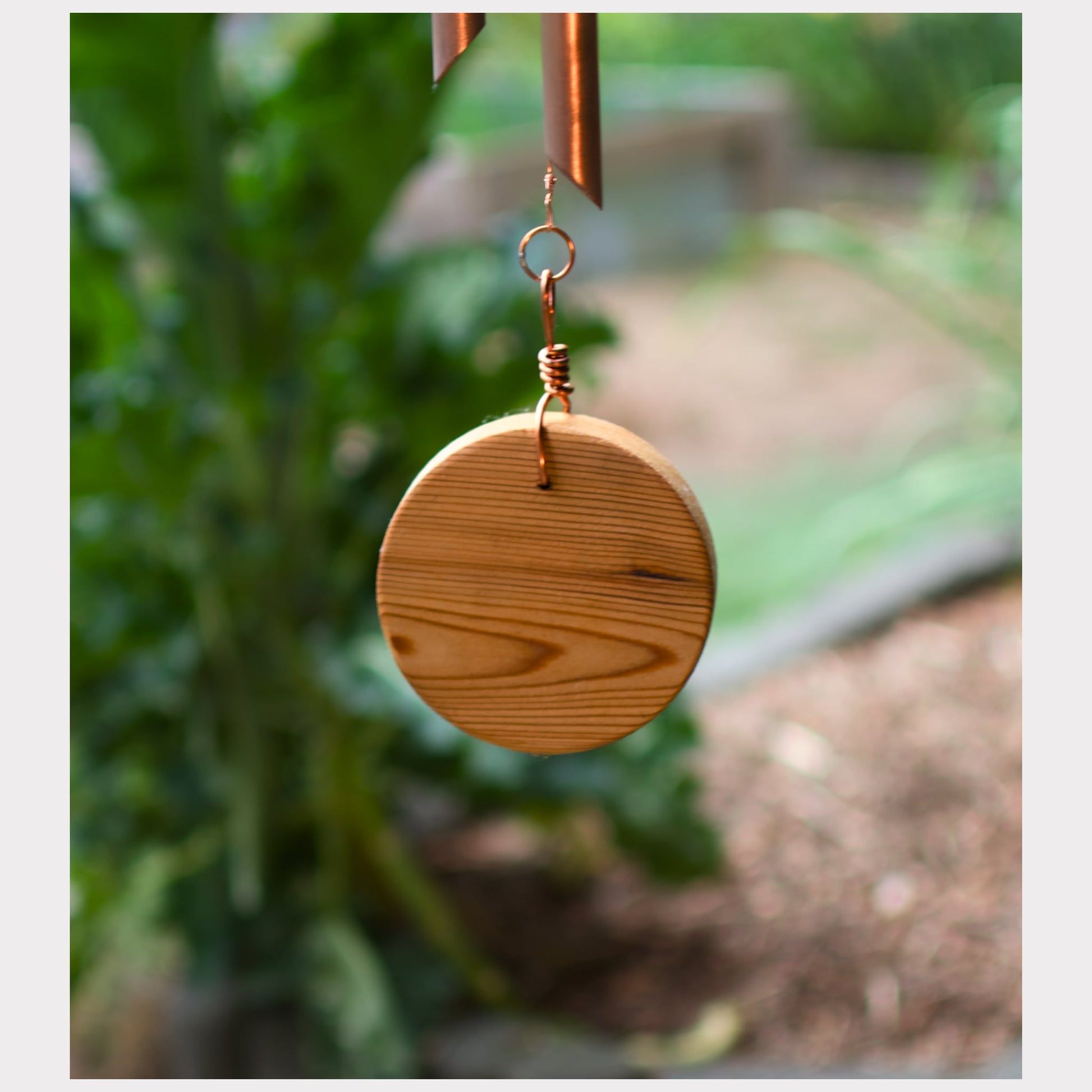 handmade cedar windsail for a wind chime