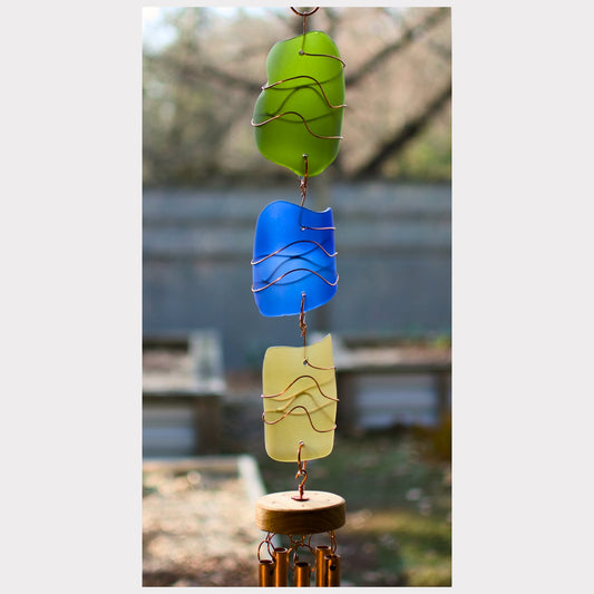 detail, sea glass wind chime