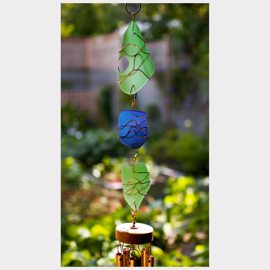 detail, sea glass wind chime