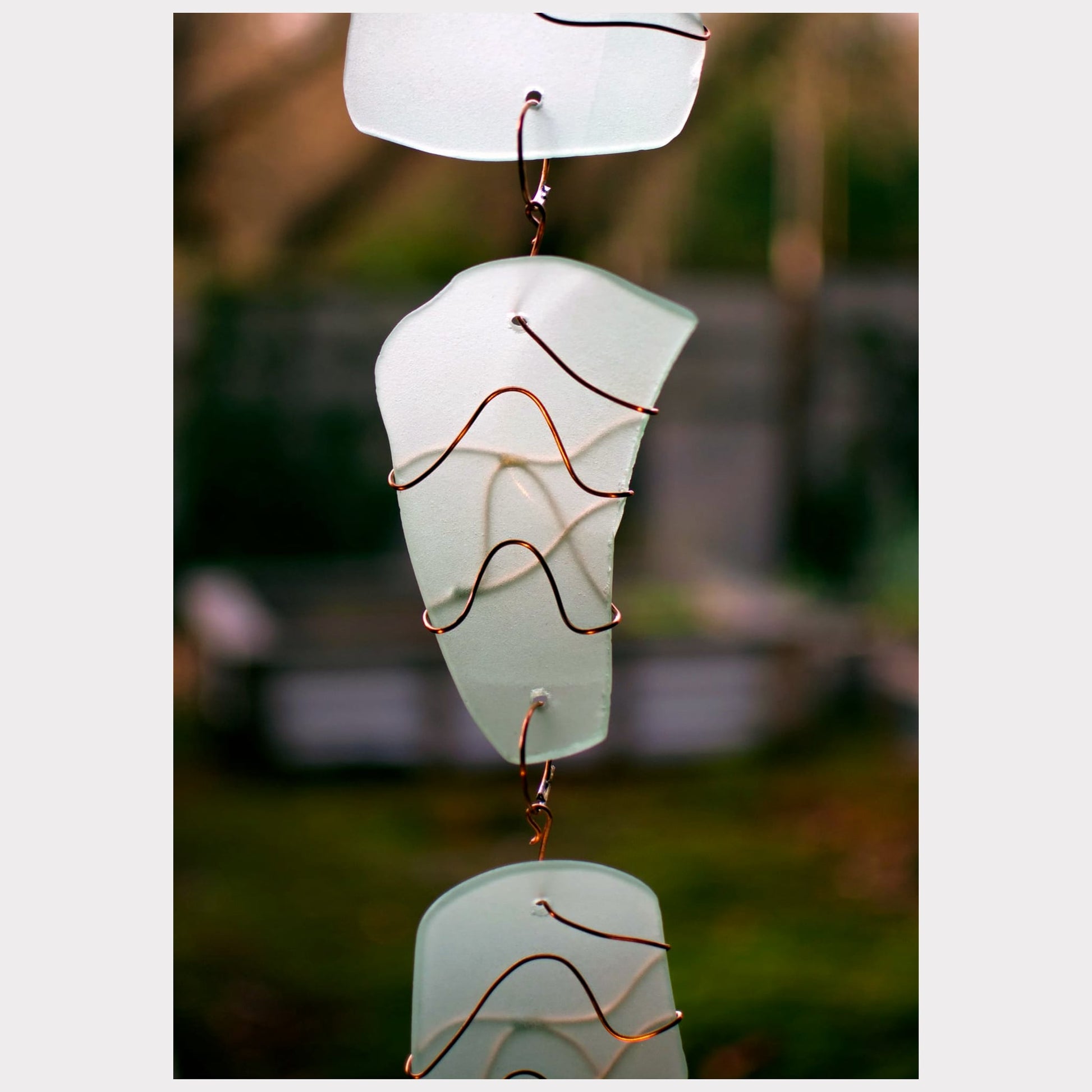 zoom detail, sea glass wind chime