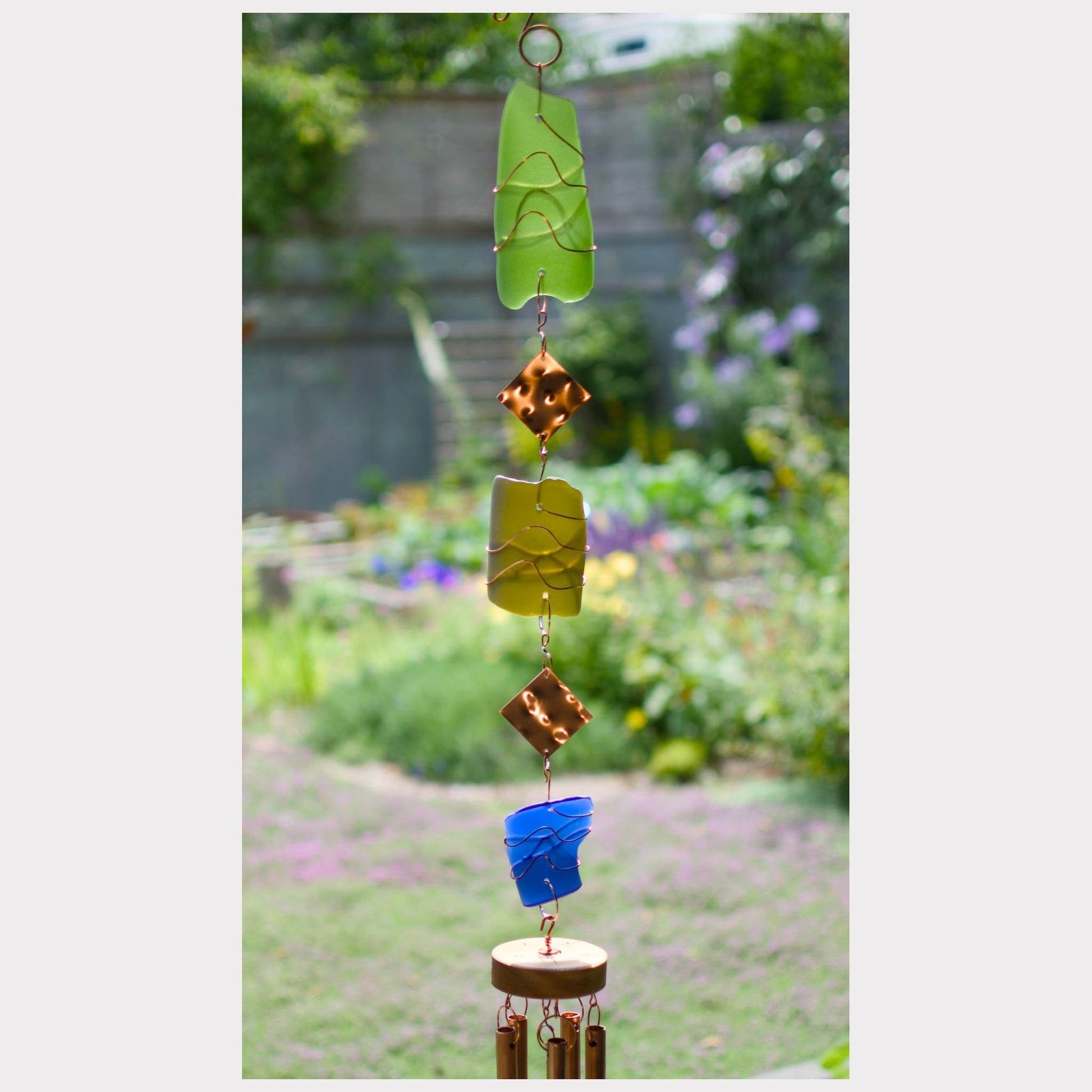 detail, sea glass wind chime