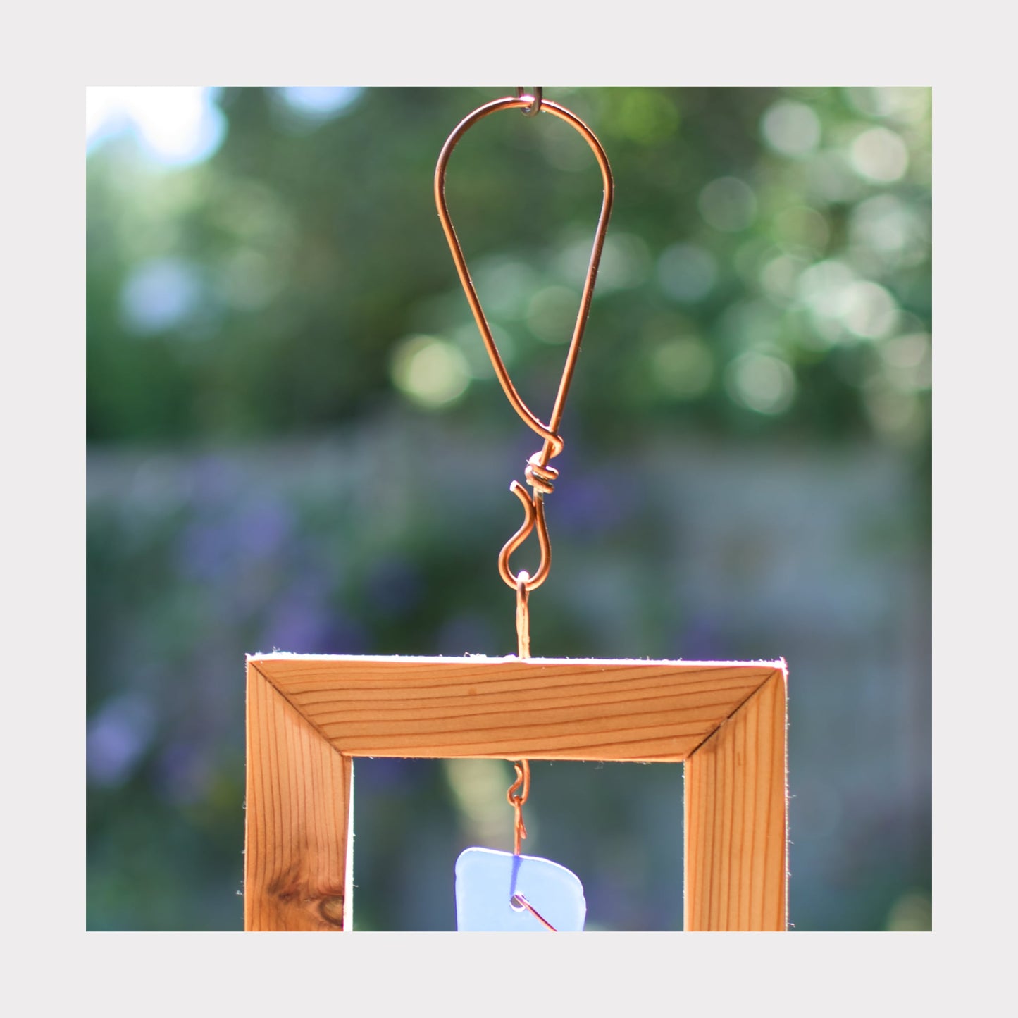 handmade copper hanging loop for a wind chime