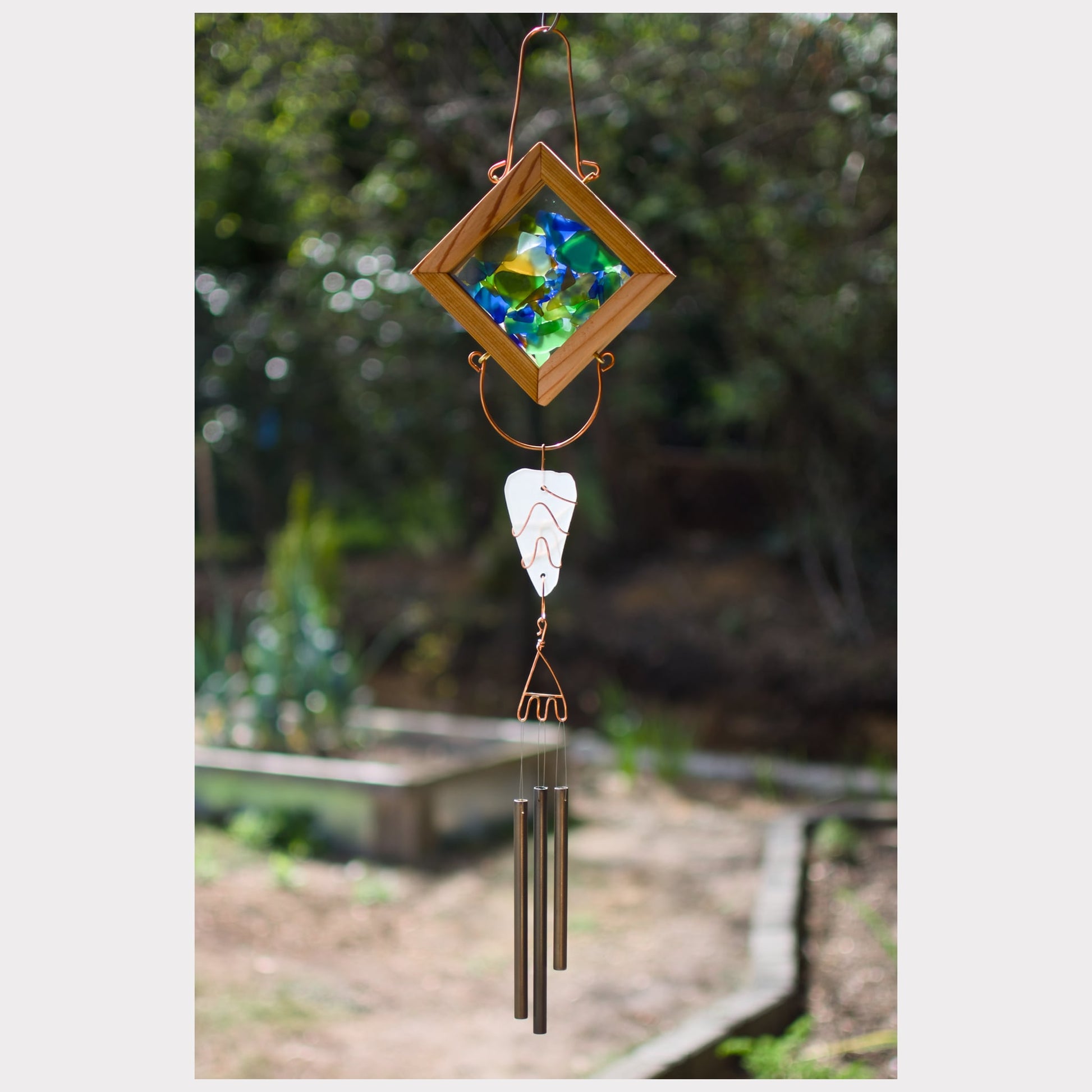 Kaleidoscope wind chime by Coast Chimes.