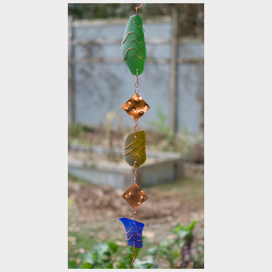 sea beach glass wind chime