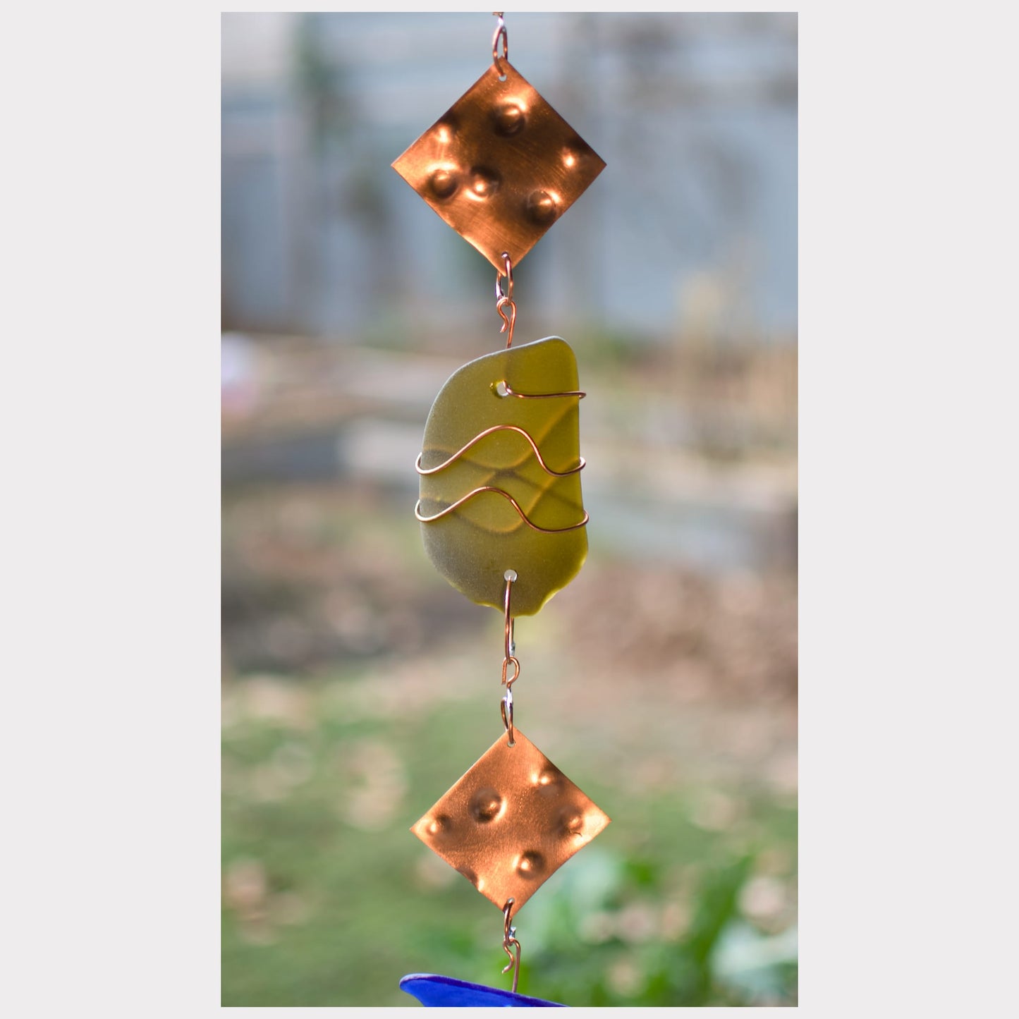 zoom view, sea glass and copper