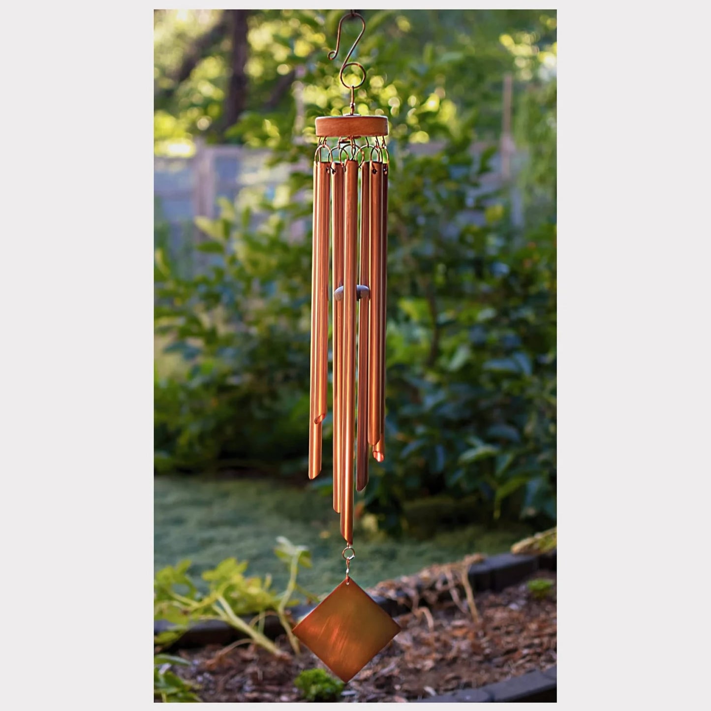 Memorial handcrafted copper wind chime.