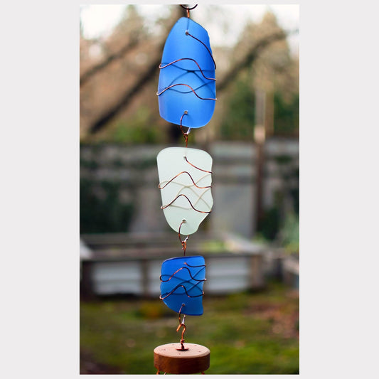 detail, sea glass wind chime
