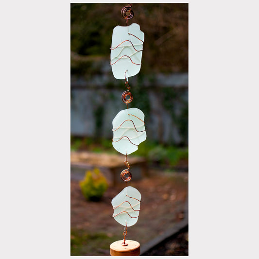 detail sea glass wind chime