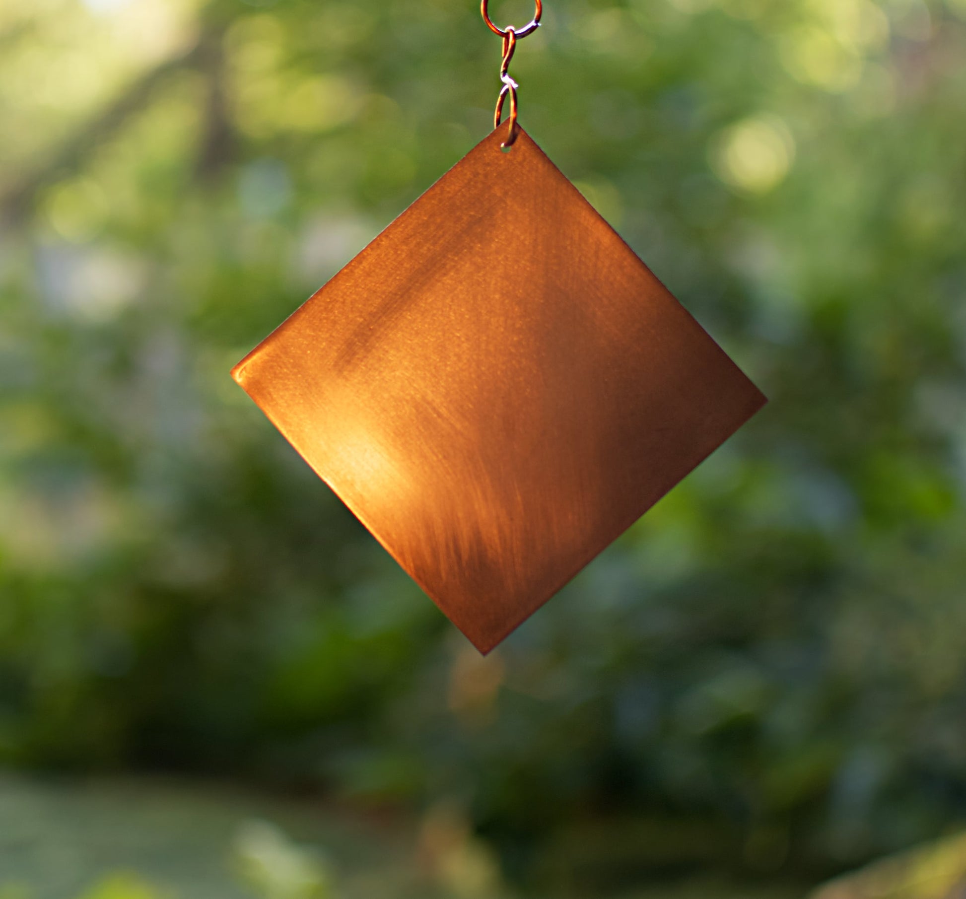 Handcrafted copper windsail for a large wind chime.