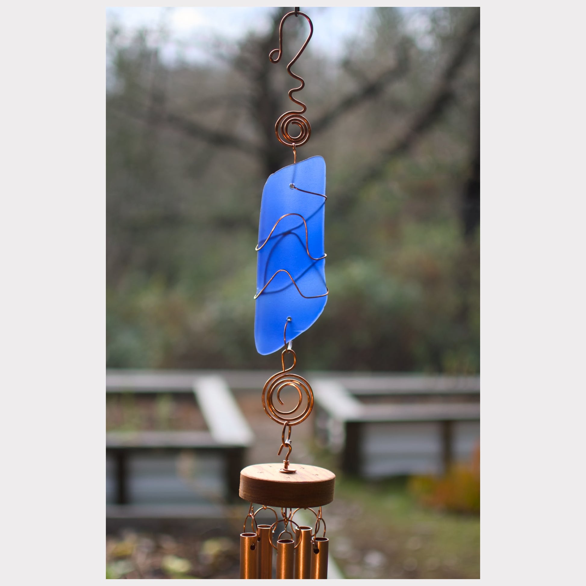 detail, beach glass wind chime