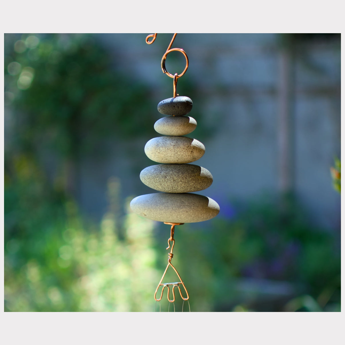 Zen Beach Stone Wind Chime - Calming, Soothing Sound - Brass Chimes ...