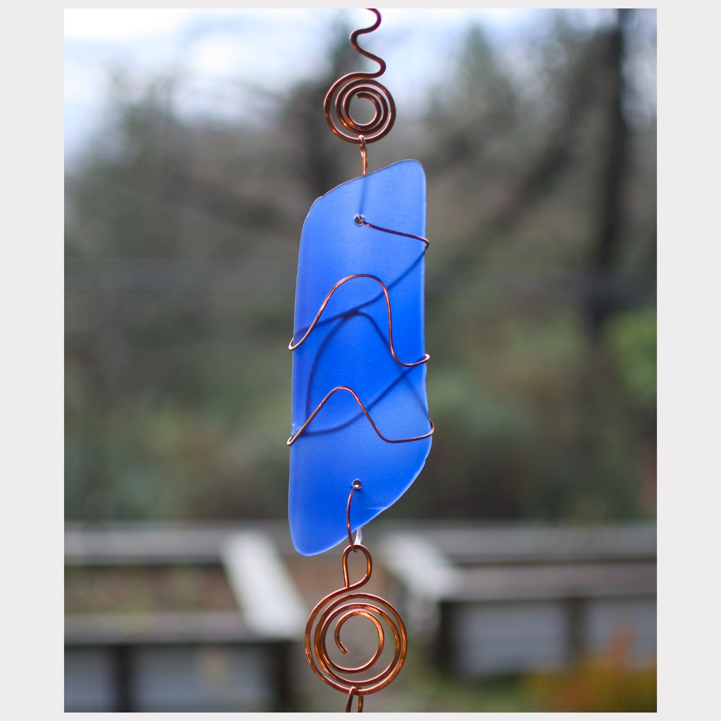 zoom detail, sea glass wind chime