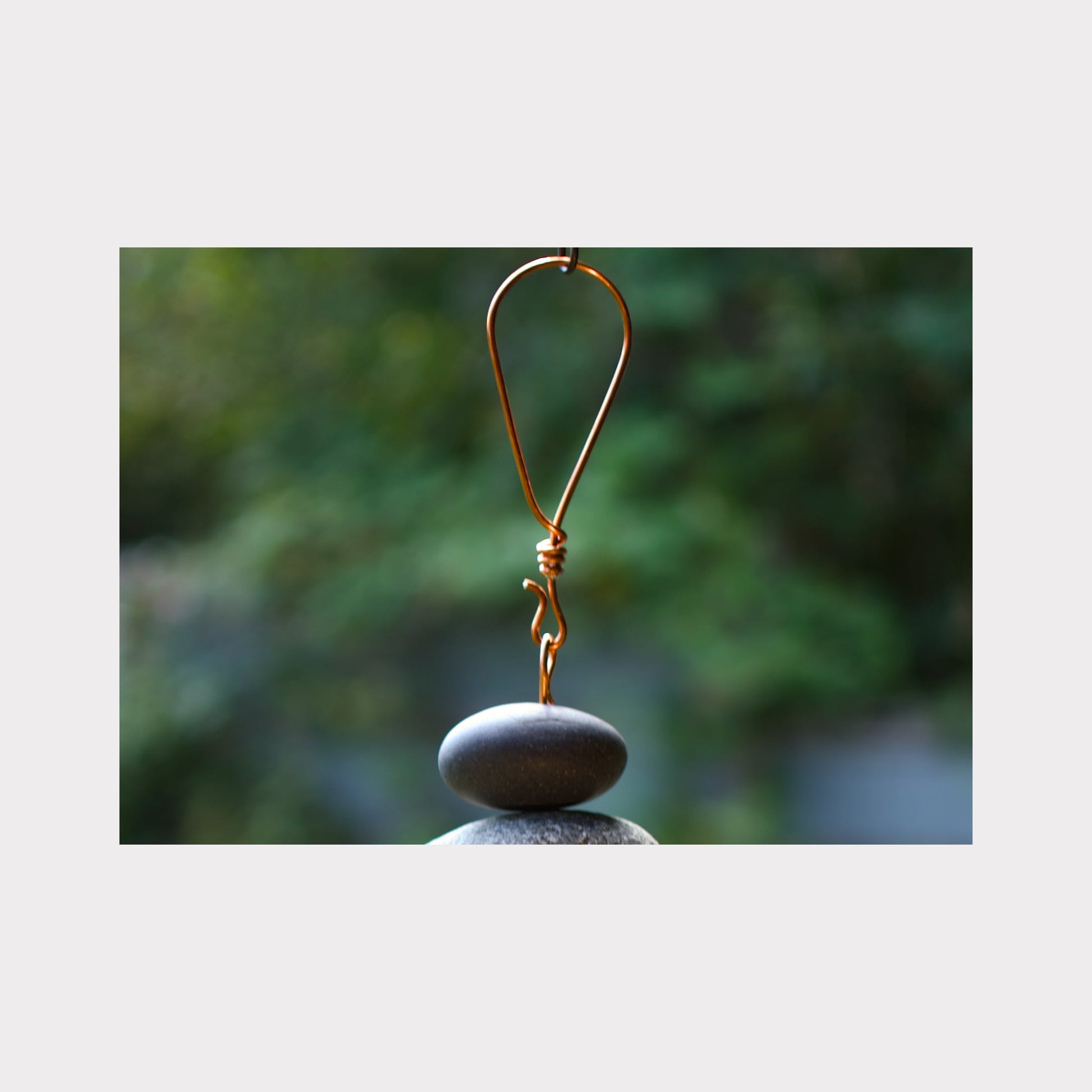 handcrafted copper loop hanger for a large wind chime