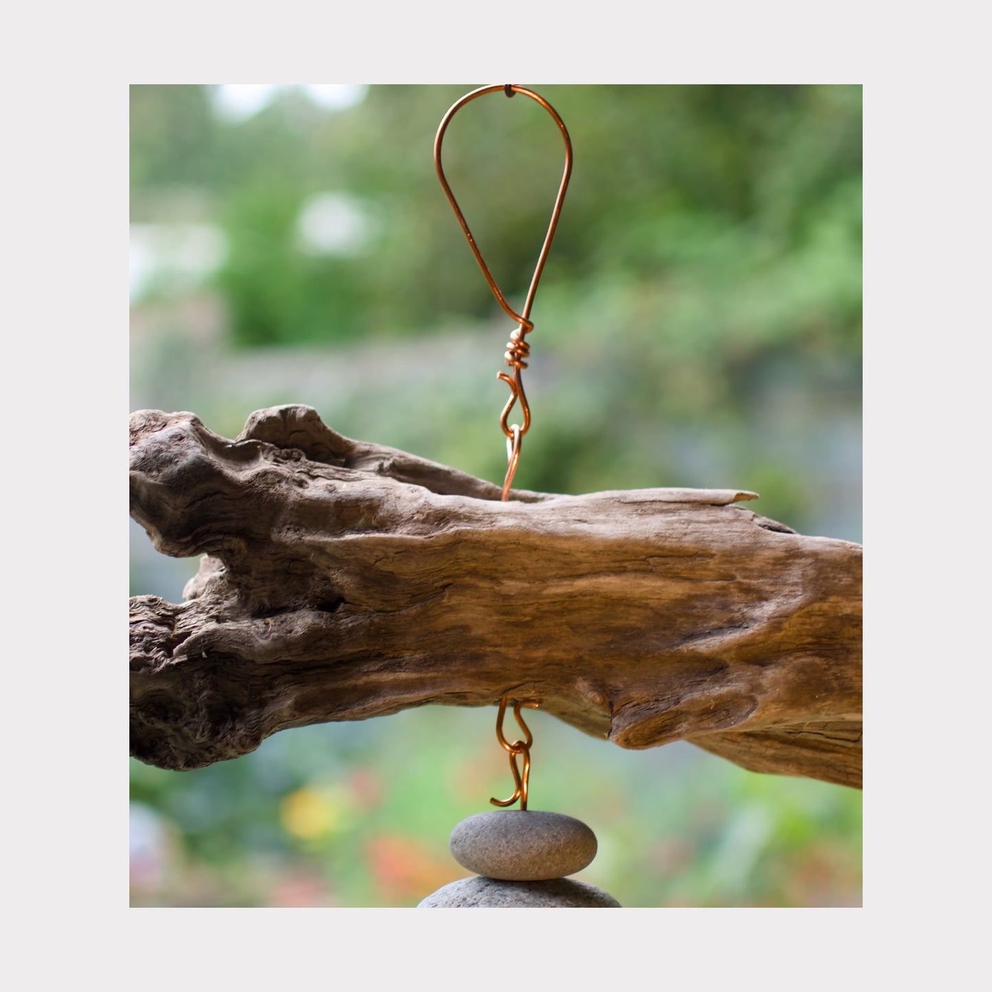 handmade copper hanging loop for a large wind chime