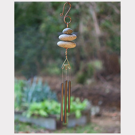 Zen beach stone wind chime.