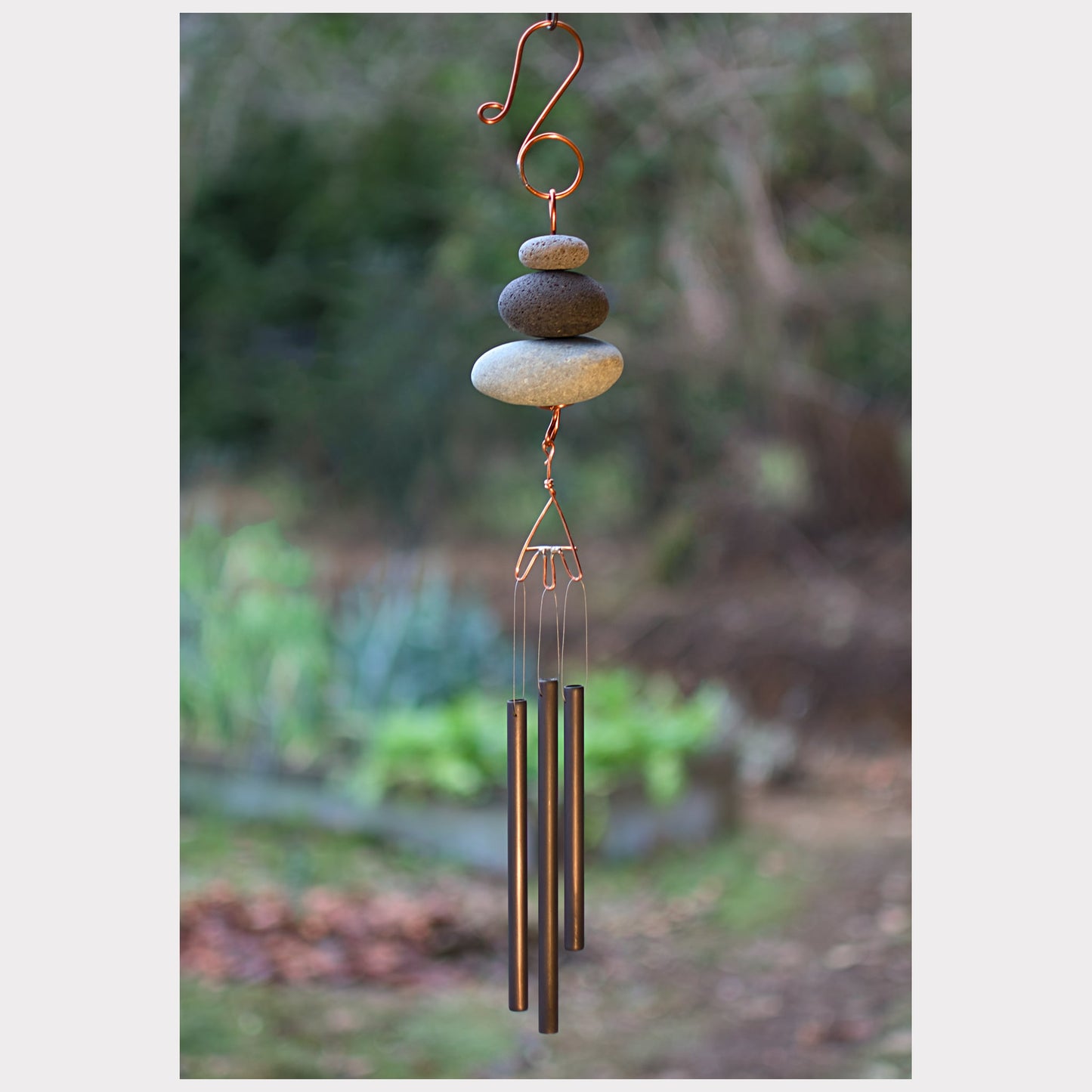 Zen beach stone wind chime.