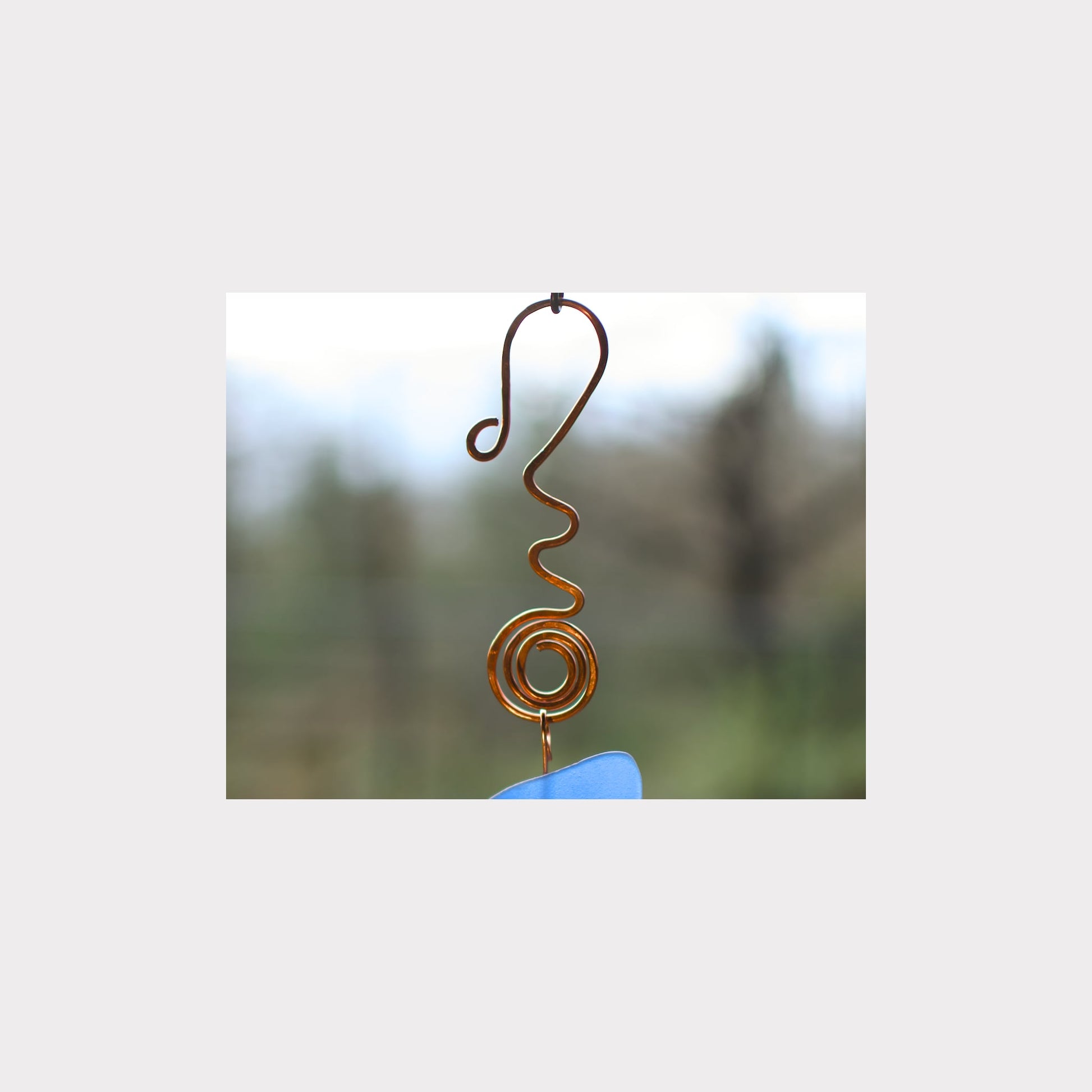 fancy hammered copper hook for a large wind chime