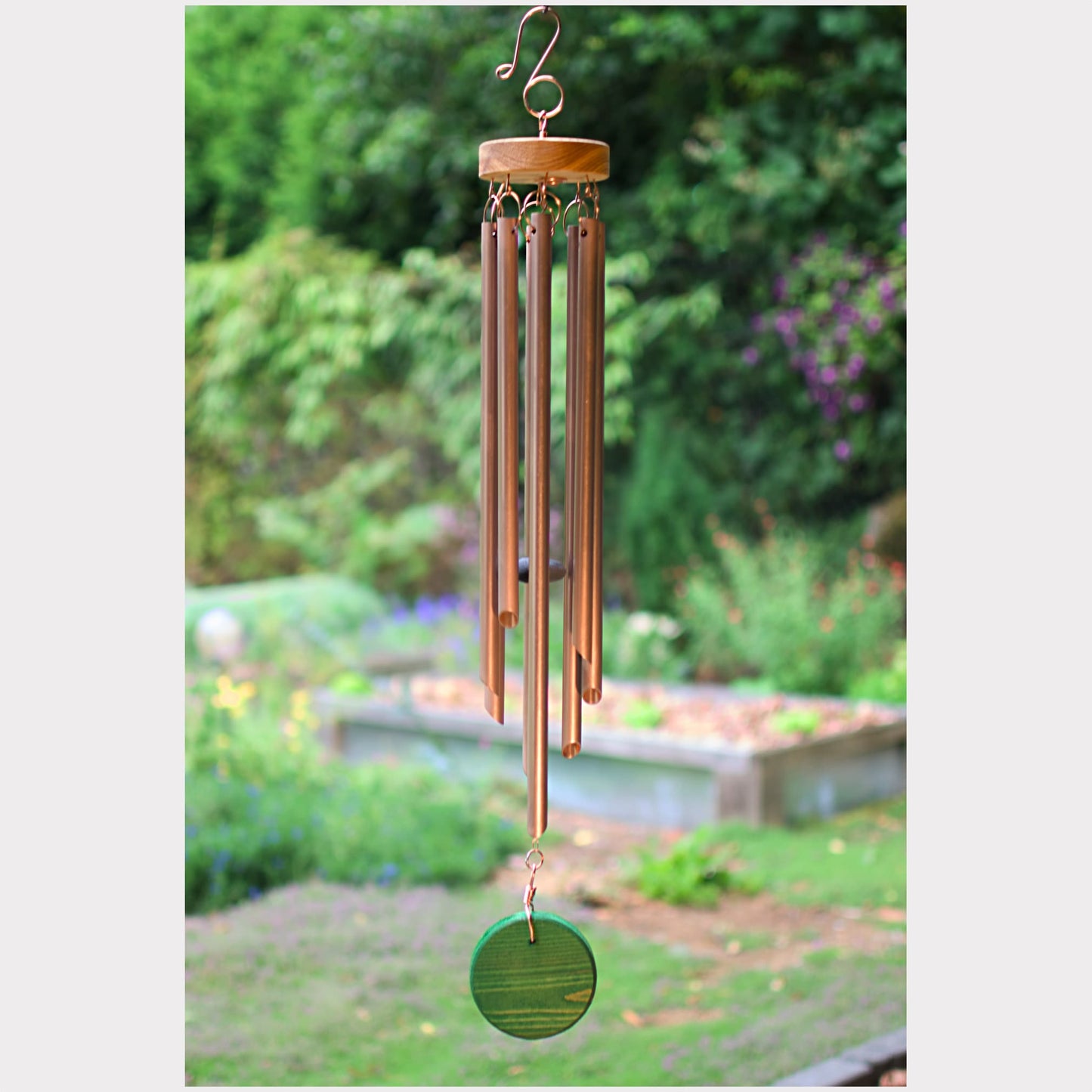 Copper Wind Chime - Coastal Forest Windsail - Peaceful Sound - (7 Chimes - Most Popular)