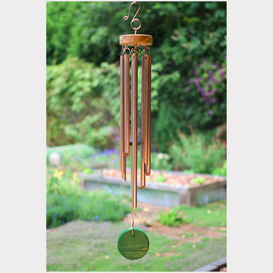 Copper Wind Chime - Coastal Forest Windsail - Peaceful Sound - (7 Chimes - Most Popular)