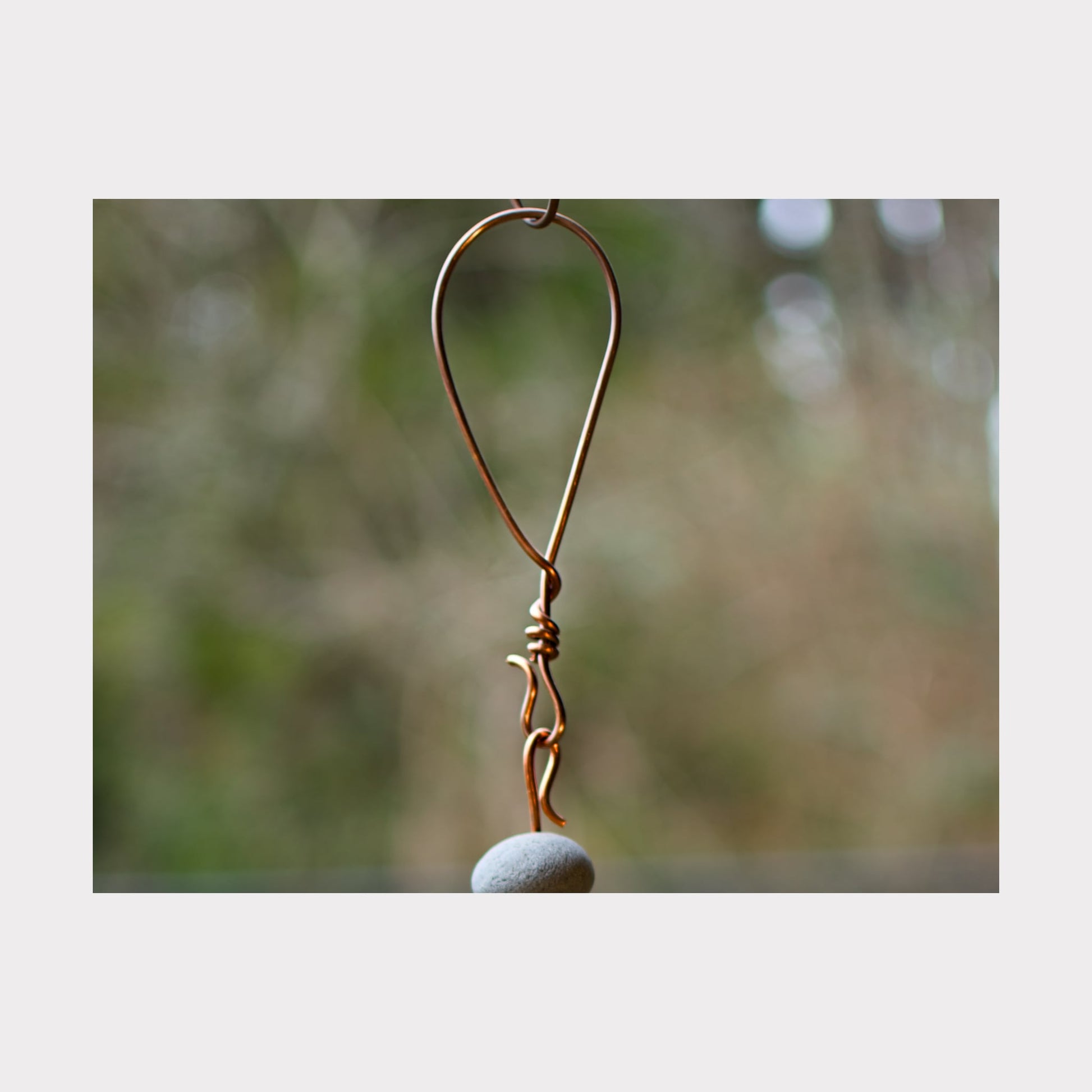 handmade copper hanging loop for a large wind chime