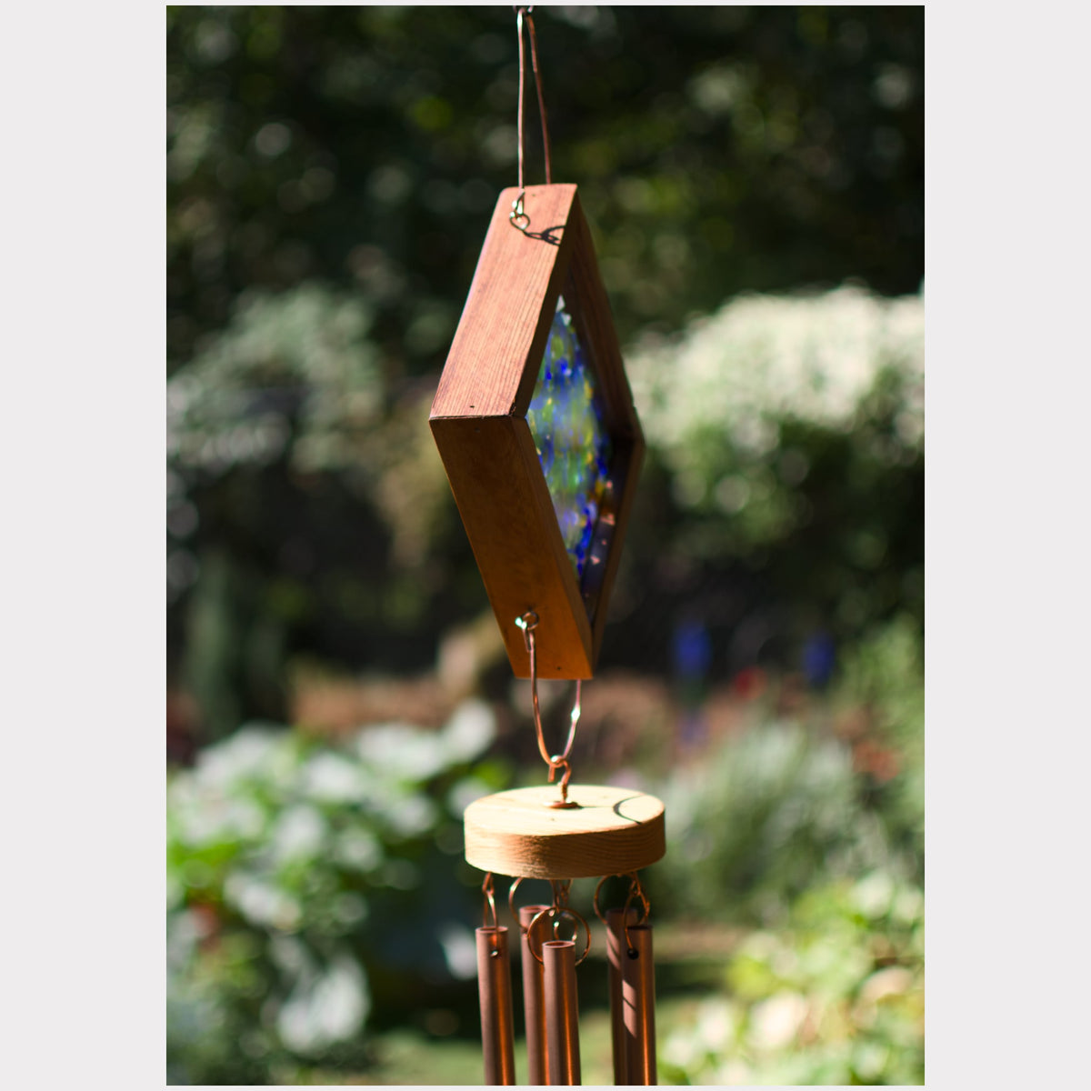 Side view, kaleidoscope wind chime.