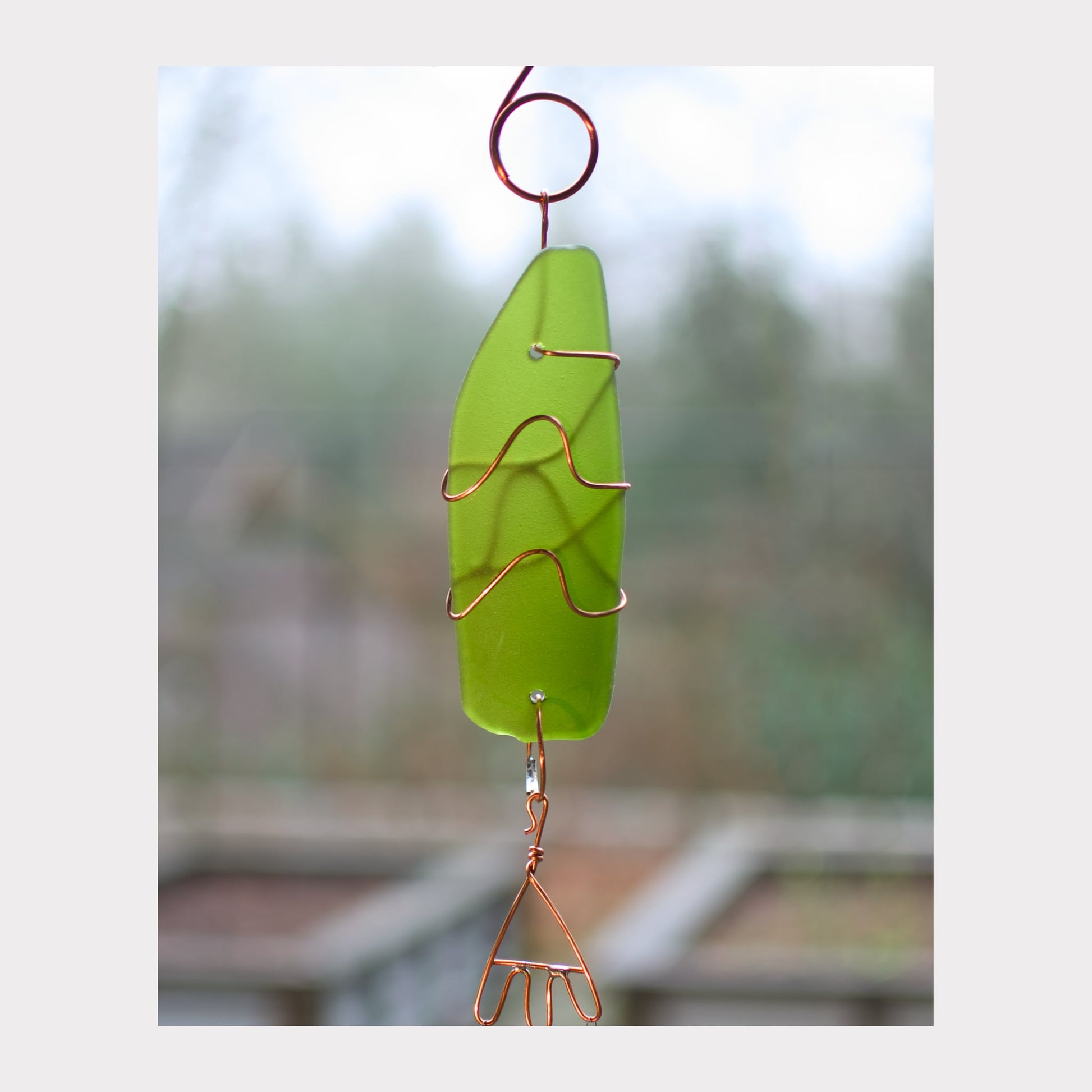 detail, glass wind chime