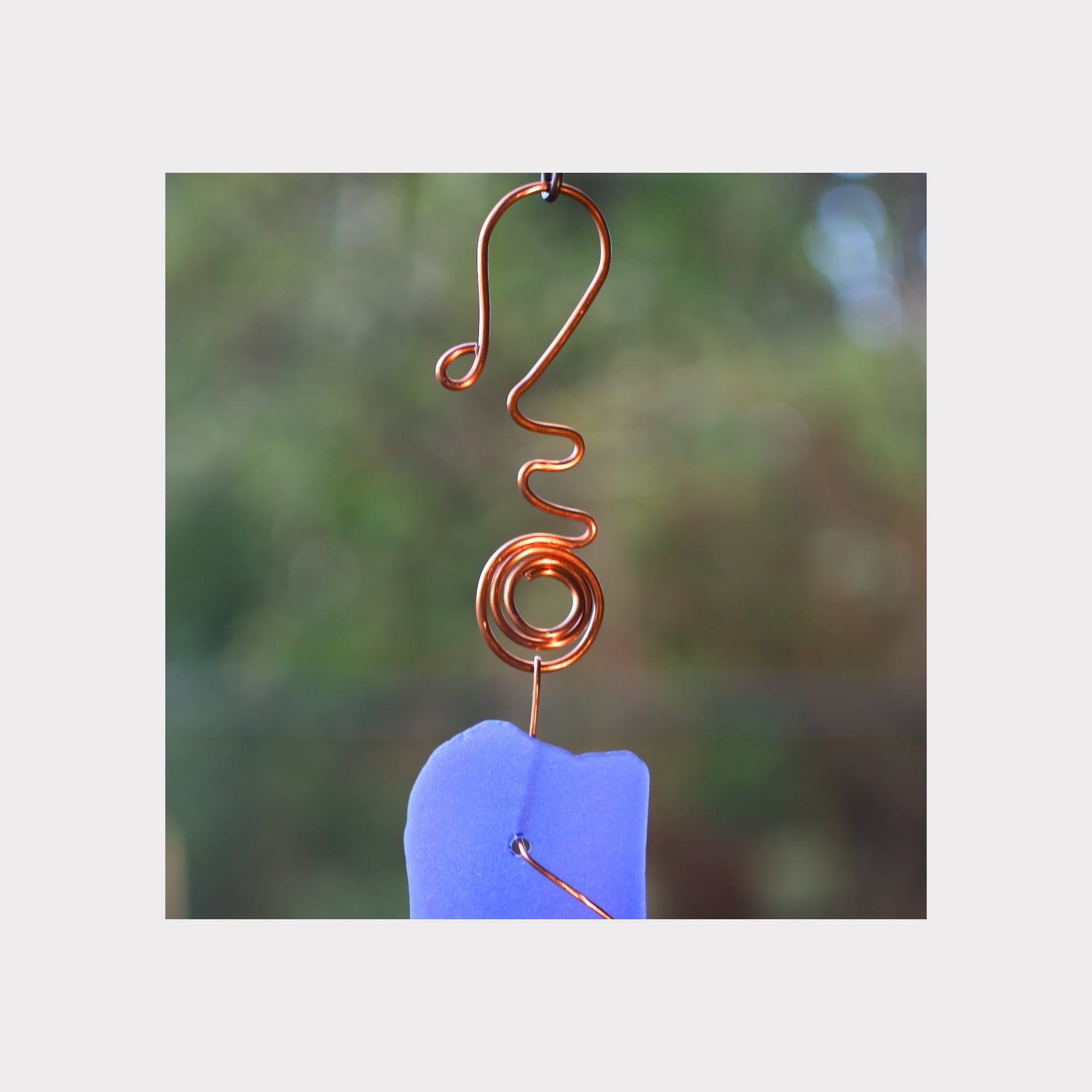 fancy handmade copper hook for a wind chime